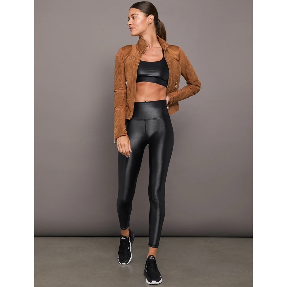 CARBON38 Takara Shine High Rise Full Length Glossy Black Leggings Size Large - Picture 14 of 15